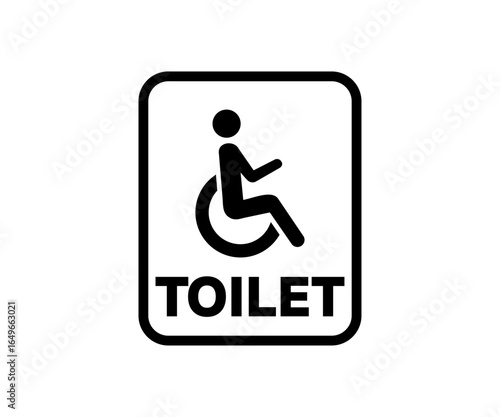 Accessible restroom icon for wheelchair users sign. WC direction symbol vector design and illustration.

