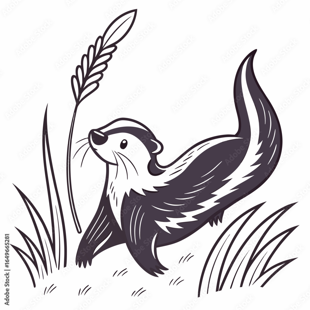 Obraz premium Skunk Vector Illustration