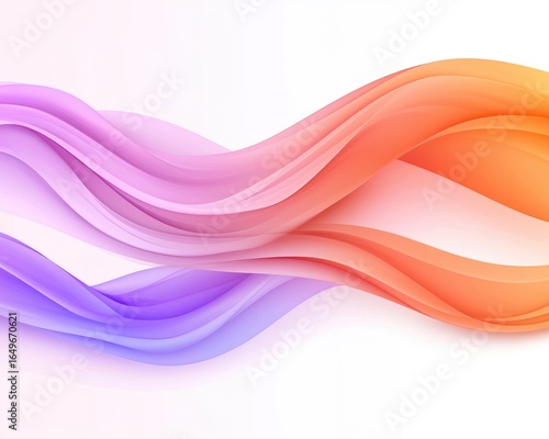 Wallpaper Mural Abstract flowing wave form transitioning from violet to orange. Soft gradients and translucent effects on a white background Torontodigital.ca