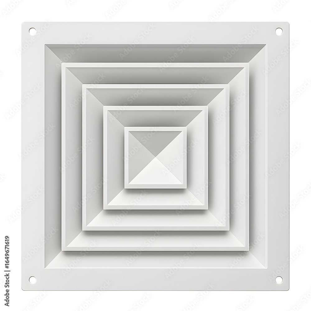 Fototapeta premium HVAC ceiling diffuser isolated on transparent background 