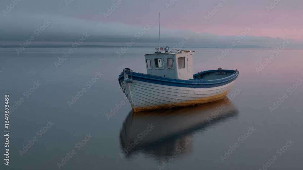 Naklejka premium Boat on the water.