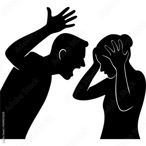 man shouting at girl