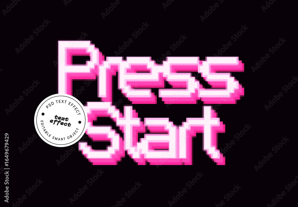 Retro Pixel Arcade Text Effect Stock Template | Adobe Stock