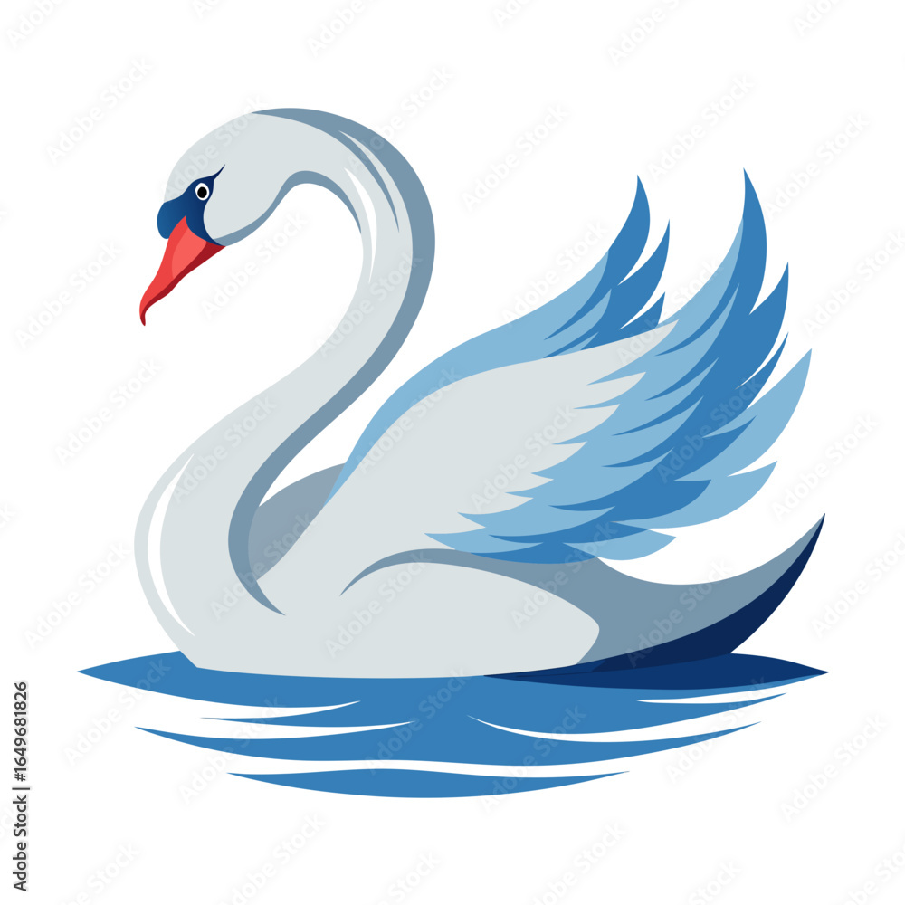 Obraz premium swan on blue