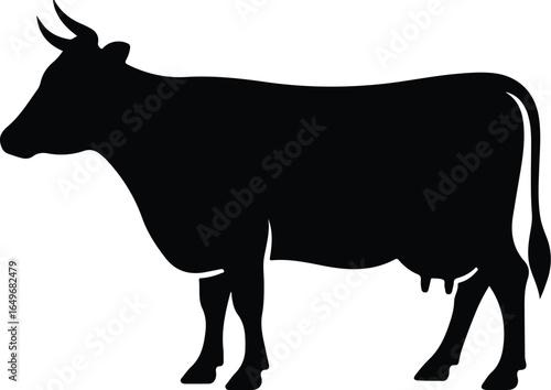 Silhouette of a Cow Farm Animal Icon.