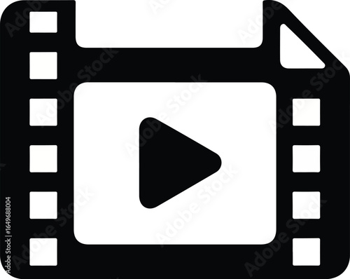 Video File Icon: Play Button and Film Reel.