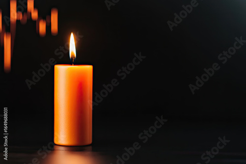 Wallpaper Mural Burning candle with stock market candlesticks Torontodigital.ca