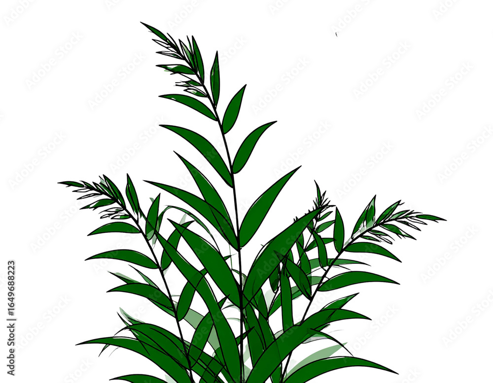 Fototapeta premium grass line art silhouette vector illustration 