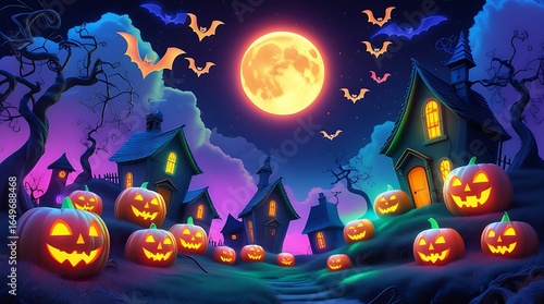 Happy Halloween party themed frame design background 