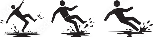 Three figures in silhouette jumping through puddles with splashing water