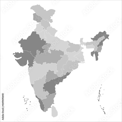 India Administrative Map, Printable political map of India with detailed state divisions and capitals. Indian map state coloured