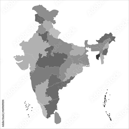 India Administrative Map, Printable political map of India with detailed state divisions and capitals. Indian map state coloured