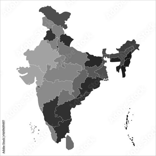 India Administrative Map, Printable political map of India with detailed state divisions and capitals. Indian map state coloured