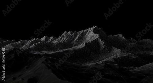 Dark gray mountains landscape