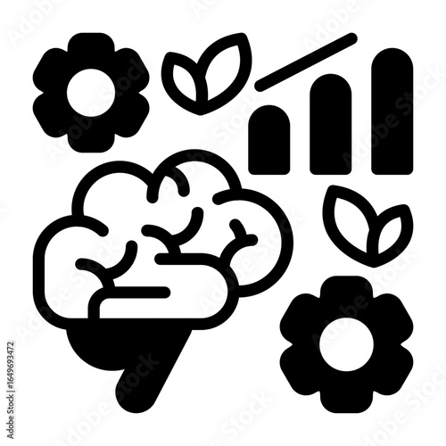 Brain Development Semi Solid Vector Icon