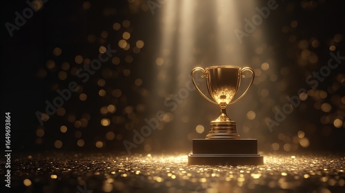 Golden trophy gleaming symbol of victory and hard work Celebrate your achievements with brilliance