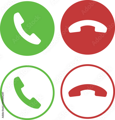 Phone call and end button icon