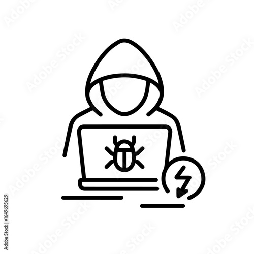 Line icon cyber attack vector on white background
Vector line icon on white background
