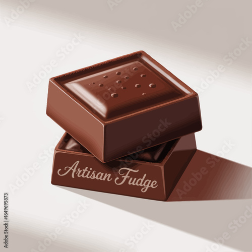 Luxurious artisan fudge displayed in an elegant setting, tempting taste buds with its rich texture and delightful flavors, perfect for chocolate lovers everywhere.