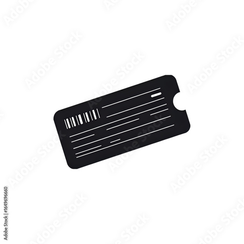 Fototapeta Airline Baggage Tag: Close-up View of a Rectangular Luggage Identifier