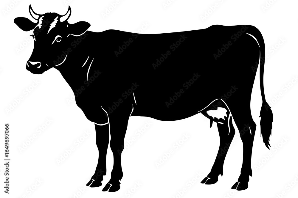 Fototapeta premium silhouette of a cow