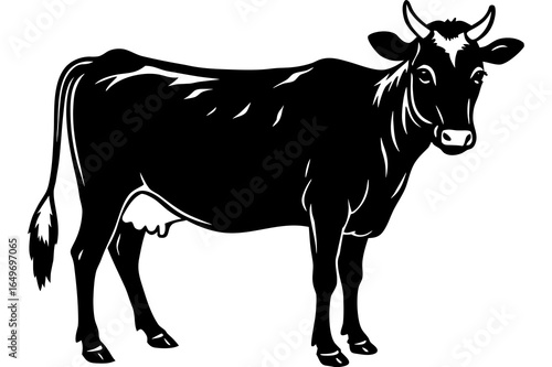 silhouette of a cow