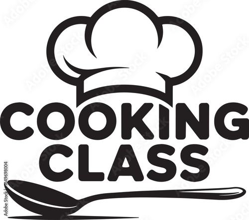 Culinary Class Invitation Design with Chef Hat and Spoon for Cooking Enthusiasts and Learners