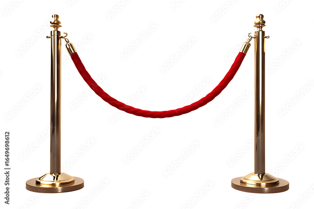 Velvet rope stanchion isolated on a transparent background Velvet rope stanchion isolated on a transparent background