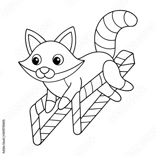 black outline printable fox jumping over cactus
