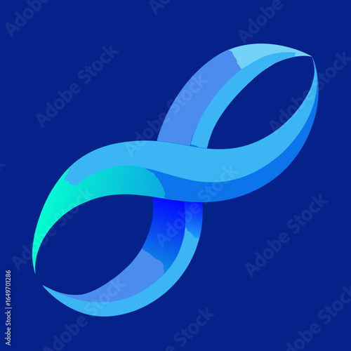 Abstract blue infinity symbol with gradient shading