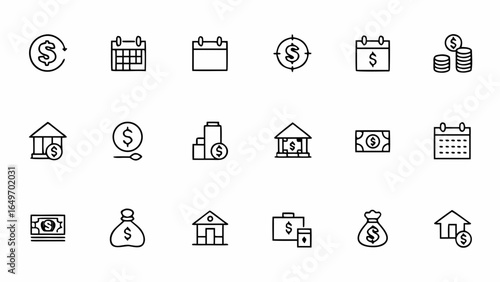 Residual & Recurring Financial Income Icons – Long-Term Earning Models