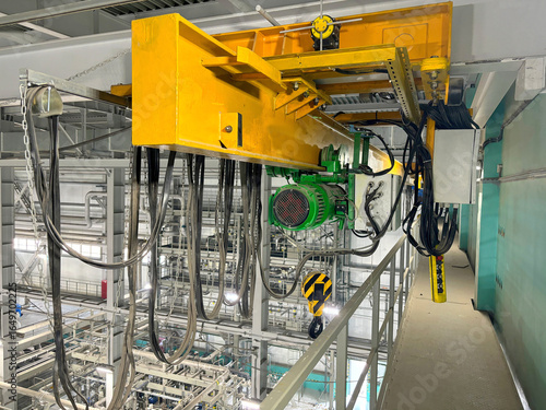 Electric overhead traveling crane in production