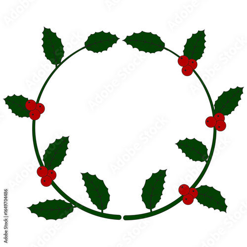 Christmas wreath illustration with white background