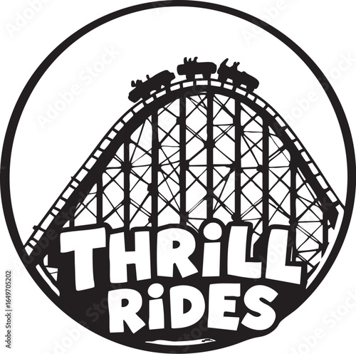 Thrill Rides: A Logo of a Roller Coaster with Text