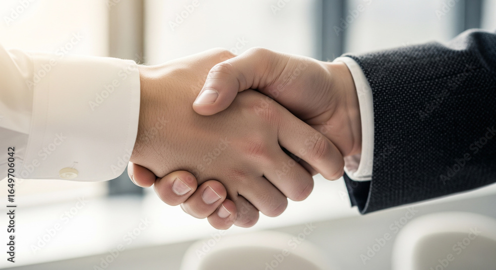 Obraz premium professional business handshake collaboration blurred colleagues