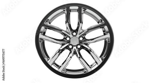 A sliver wheel rim isolated on , transparent background , png 