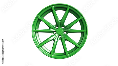 A green wheel rim isolated on , transparent background