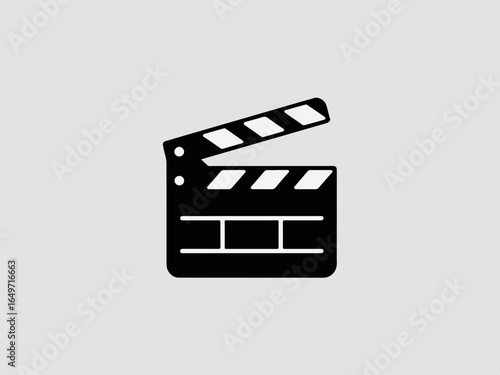 Vector art of clapperboard isolated on white background, a symbol of film, movie, and cinema production, perfect for video and entertainment industry designs isolated on transparent background