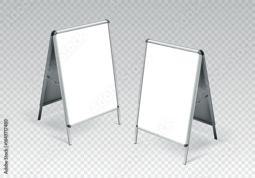 two stander mockup. stander street advertising for cafe, notice board mockup