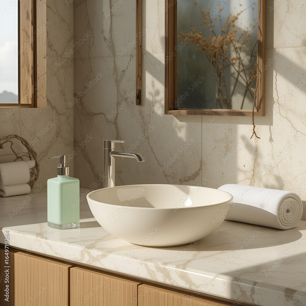 Fototapeta premium modern bathroom sink and faucet