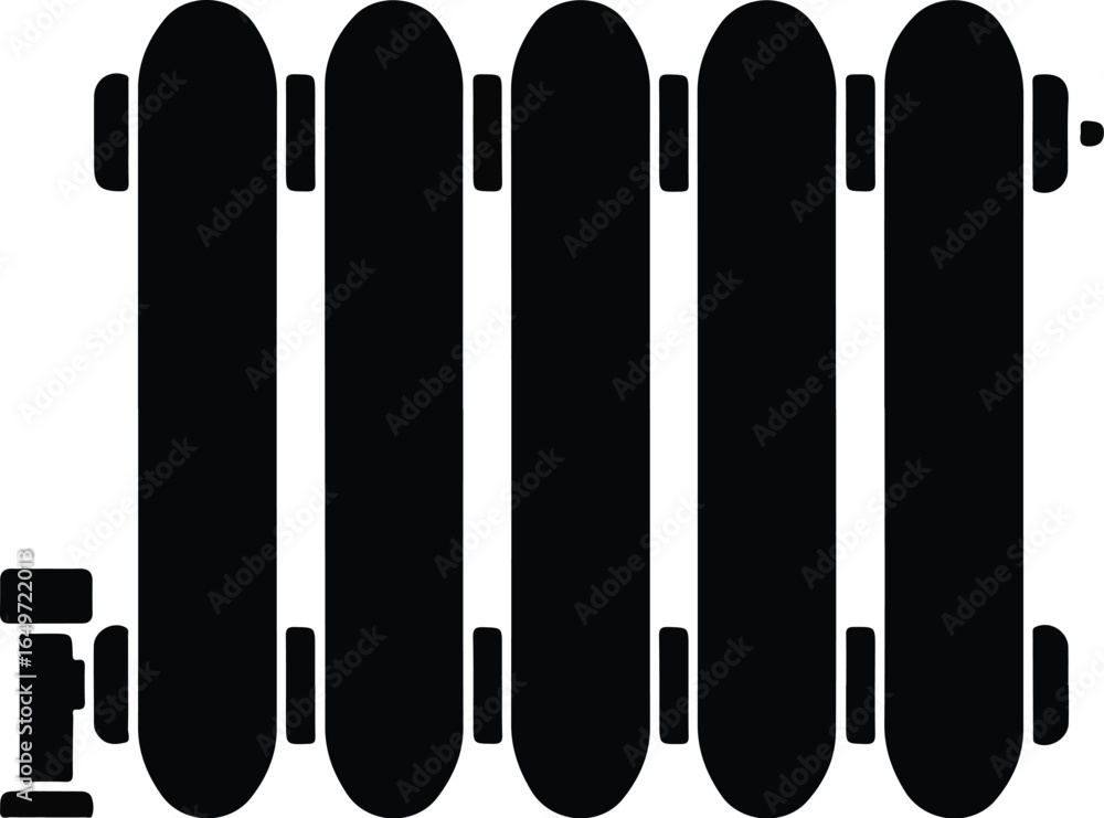 Fototapeta premium Vintage Radiator Heating System Icon.