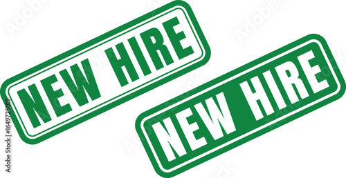 Green new hire stamp vector collection for recruitment, job announcement, and employment design use