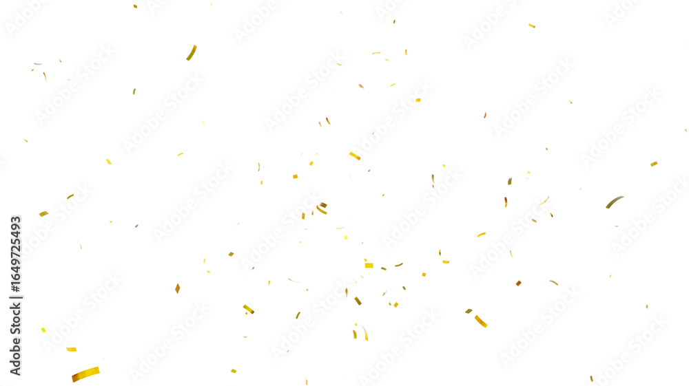 Fototapeta premium 3d render of Gold confetti flying for celebrate isolated on transparent background. gold confetti isolated, celebrate, celebration, decoration, overlay, effect, surprise, party, holiday,