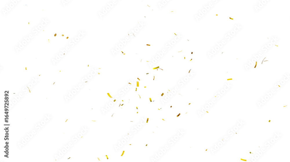 Obraz premium 3d render of Gold confetti flying for celebrate isolated on transparent background. gold confetti isolated, celebrate, celebration, decoration, overlay, effect, surprise, party, holiday,