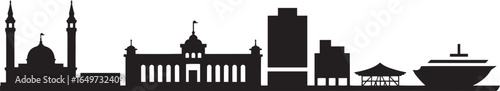 Detailed Kazan Skyline Silhouette Vector Illustration of Famous Landmarks and Buildings