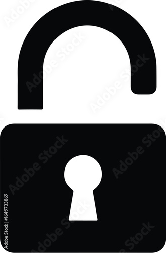 Unlocked Padlock Icon Security Privacy Access.