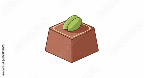 Chocolate truffle with pistachio A delicious treat illustration against a white background