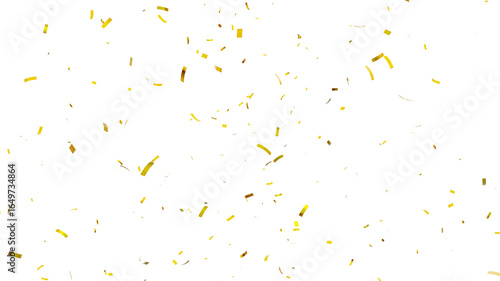 Confetti partical isolated background. 3d Rendering Transparent Confetti. 3d render of Spiral Gold confetti flying. Golden Confetti Transparent Background. Gold Confeti Failling White Background