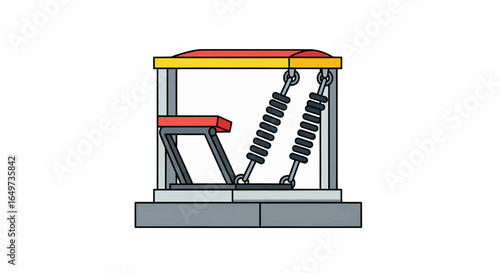 Simple Mechanical Design Spring-Loaded Seat Mechanism Illustration