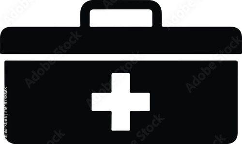 First Aid Kit Icon Medical Emergency Box.